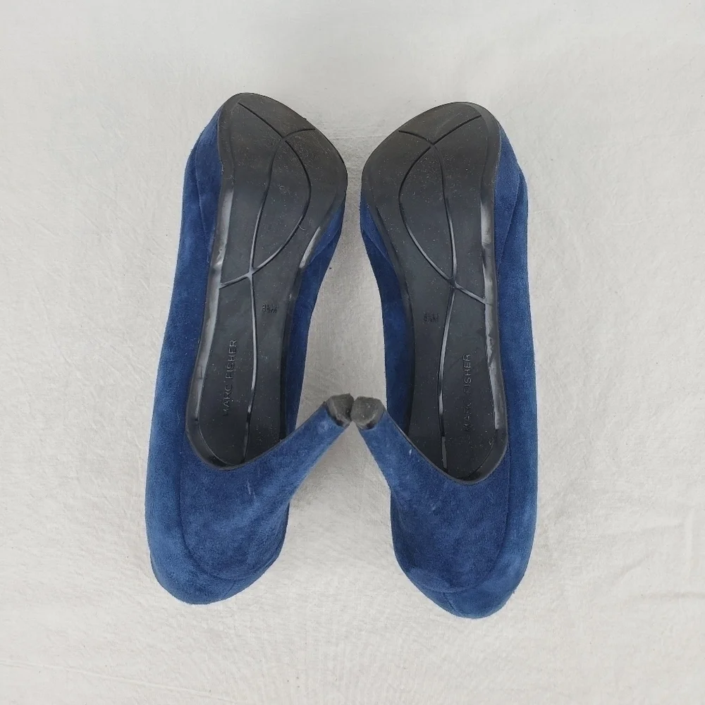 Marc Fisher Sydney blue leather heel pumps size 8.5M